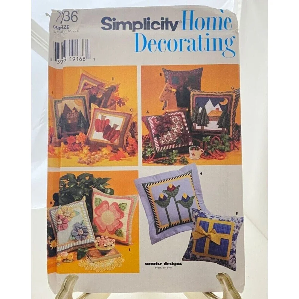 #7236 Simplicity Home Decorating Pillow Cases Sewing Pattern.